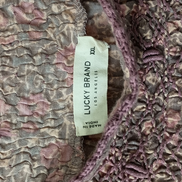 Lucky Brand Smocked Peasant Top XXL - Picture 5 of 6